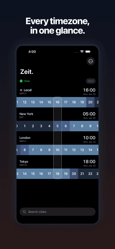 Zeit — World Clock & Time Zones