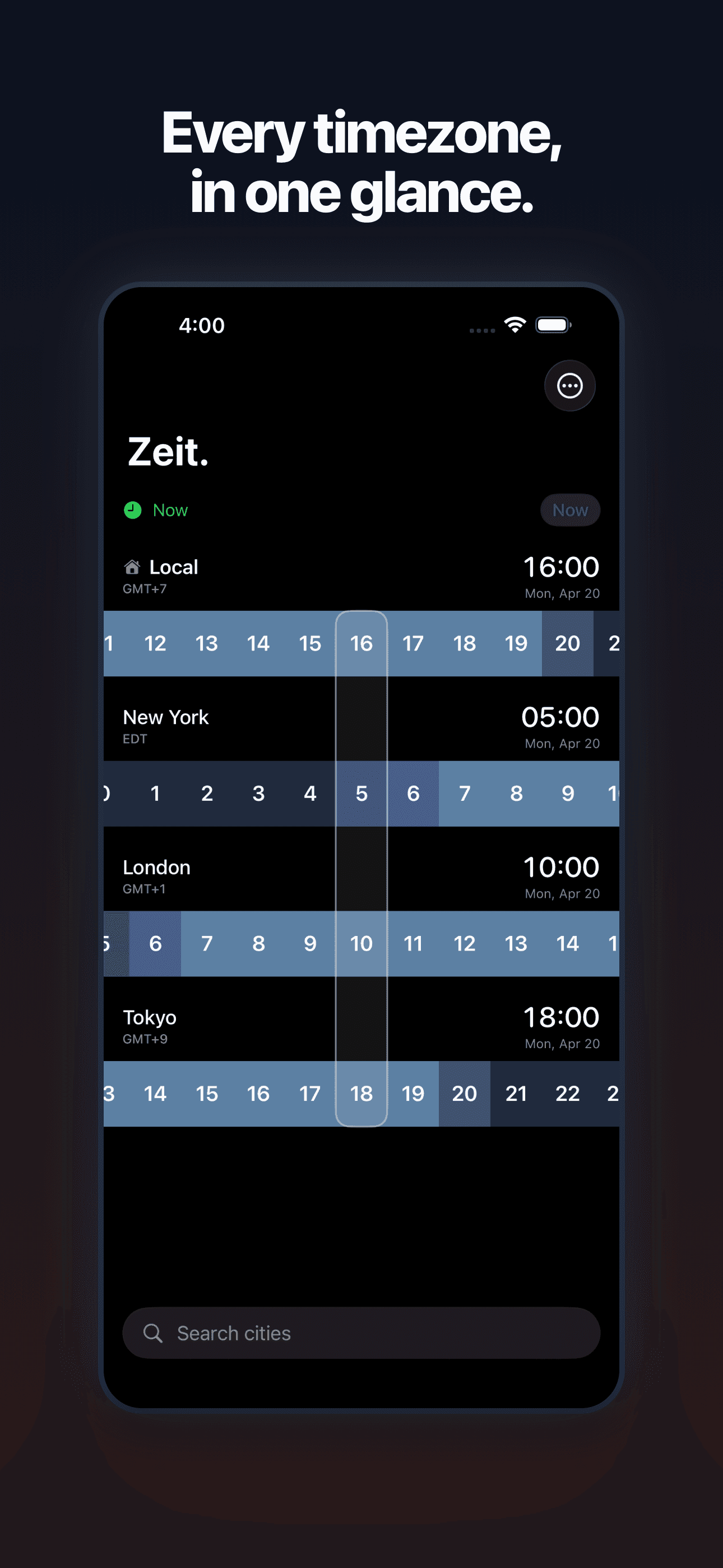 Zeit running on iPhone